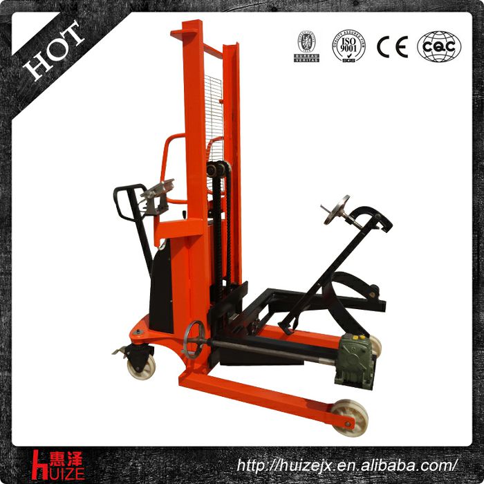 半電動稱重油桶車（夾鐵桶，手搖翻轉倒料）2